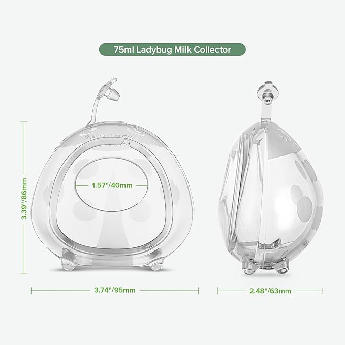 haakaa Ladybug Breast Milk Collector - Soft Milk Catcher for Breastfeeding | Wearable Nursing Cups | Milk Collection Cups for Breastfeeding Moms,Protect Sore Nipples-2.5 oz/75 ml,2pcs