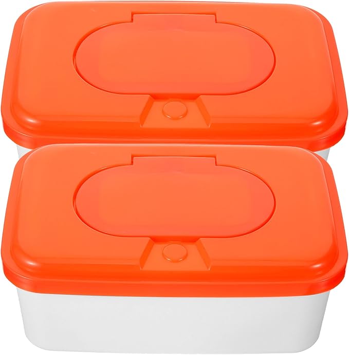 2pcs Wipe Box Travel Wipes Case Travel Dispenser Tissue Dispenser Container Pp Diaper