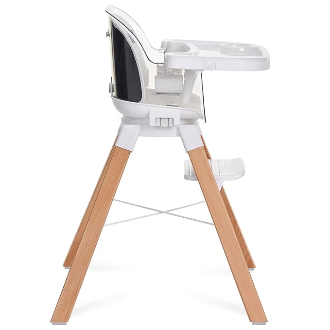 Evolur 360° Bloom Highchair, Rotating, Convertible Baby Feeding Chair with Adjustable Height, Removable Tray, Easy to Clean, Stylish & Space-Saving for Newborns & Toddlers - Panna Cotta