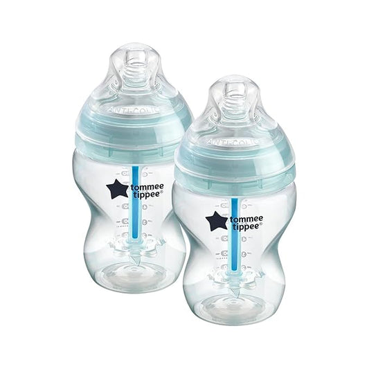 Tommee Tippee Closer to Nature 260 ml/9fl oz Anti-Colic Plus Feeding Bottles ...