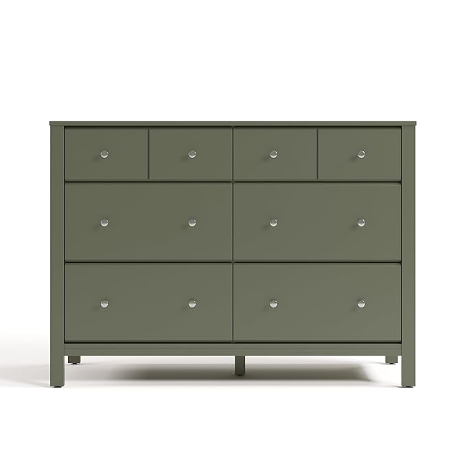 Storkcraft Horizon 6 Drawer Dresser (Olive) – GREENGUARD Gold Certified Dresser for Nursery & Kids’ Room, Modern Storage with Interlocking Drawer System