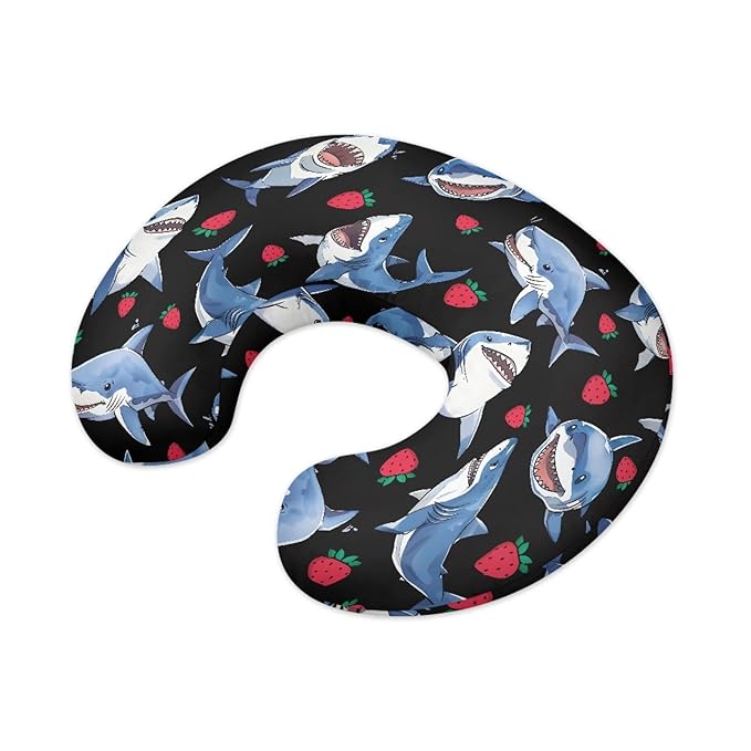 Forchrinse Shark Nursing Pillow Cover for Baby Boys Girls,Soft Breastfeeding Pillow Cover Washable Infant Feeding Cushion Cover