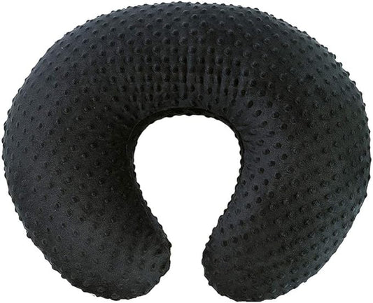 Minky Nursing Pillow Cover Breast Feeding Pillow Cover Slipcover U Shape for Baby Boy Girl,Cover Only(Black)