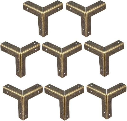 uxcell Metal Box Corner Protectors Edge Guard Protector 33x33x33mm Bronze Tone 8pcs