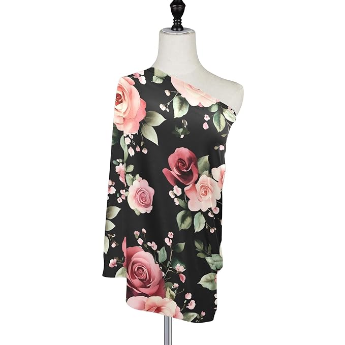 Nursing Cover Watercolor Flower Breastfeeding Soft Carseat Canopy Multi Use for Baby Car Seat Covers Canopy Shopping Cart Cover Scarf Light Blanket Stroller Cover