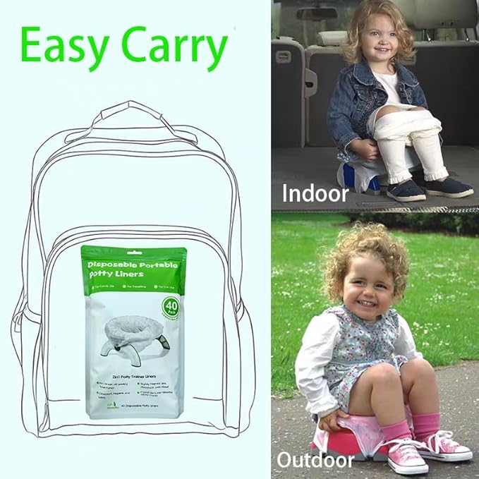 90 Disposable Potty Bags Liners Compatible with OXO Tot 2-in-1 Go Potty, Refill Bags for Toddler Toilet, Universal Training Bags Fit Most Potty Chairs, Seats, Portable Travel Toilet
