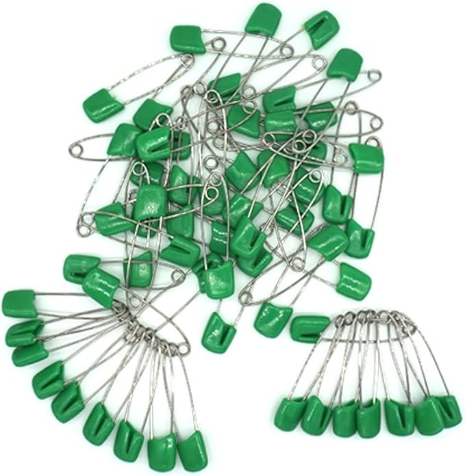 Baby Safety Pins Secure Clips for Fastening Baby Clothes Diaper Napkins 50pcs 60PCS 30PCS (Green, 60 pcs)