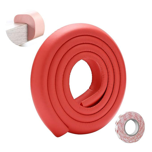 SONARIN Baby Safety Baby Edge & Corner Guards,2M/6.6ft Corner Protectors Furniture Table Edge Protectors L Shape with Strong Adhesive Tape,Colorful Child Protection(Red)