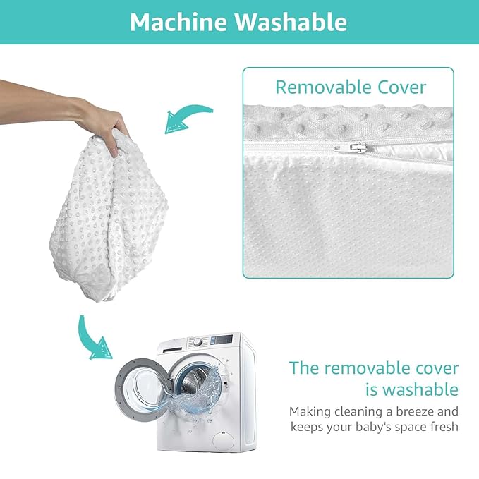 YENING Mini Changing Pad Small 23 x 13 with Washable Cover Waterproof Baby Diaper Changing Pad for Dresser Table Pad Grey