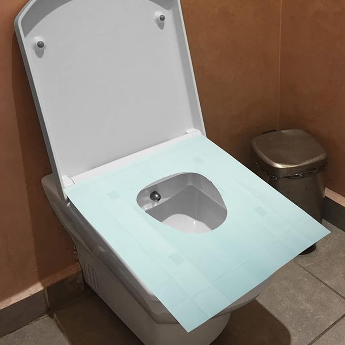 GLEAVI 50pcs Disposable Toilet Seat Covers Travel-Friendly Pads for Public Restrooms Portable for Home Outdoors