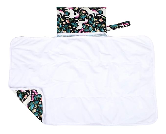 Baby Diaper Changing Mat Pad Portable Foldablet Waterproof (Horse Flower)