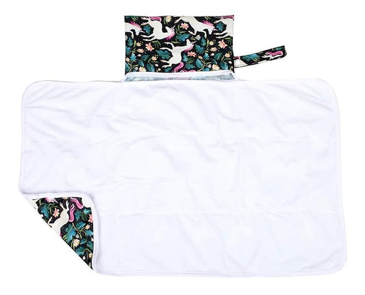 Baby Diaper Changing Mat Pad Portable Foldablet Waterproof (Horse Flower)
