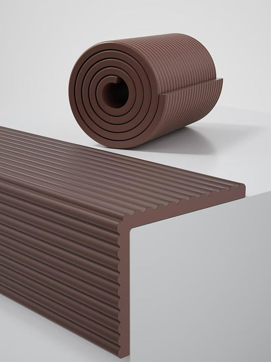 11.8''W Extra-Wide Edge Protector, 6.56FT 0.47''Th Baby Proofing Corner Guards, Safety Furniture Bumper, Pre-Taped, Thick Soft Rubber Foam Padding for Fireplace Table Stair Cabinet (Dark Coffee)