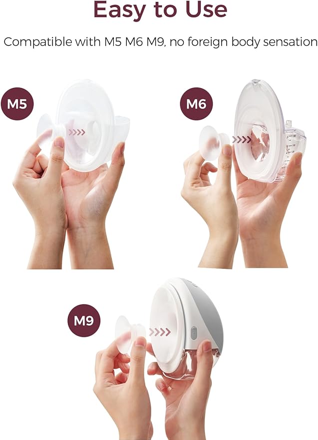 Momcozy M5| M6| M9 Original Replacement Accessories, Food-Grade Silicone & BPA Free, Original Breastfeeding Parts, Inserts 21mm, 4 Pack