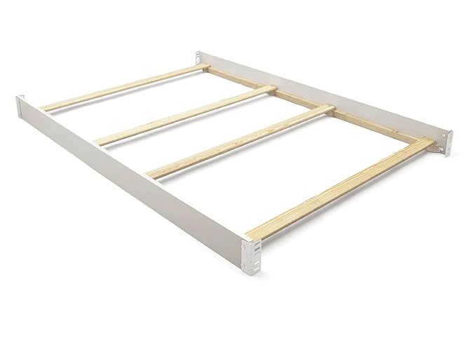 Full-Size Conversion Kit Bed Rails Compatible with Emerson Convertible Crib by Delta Children - Solid Wood Rail #0050 - Toddler & Adult Bed Rail for Full-Size - Nursery Furniture (Bianca White - 130)