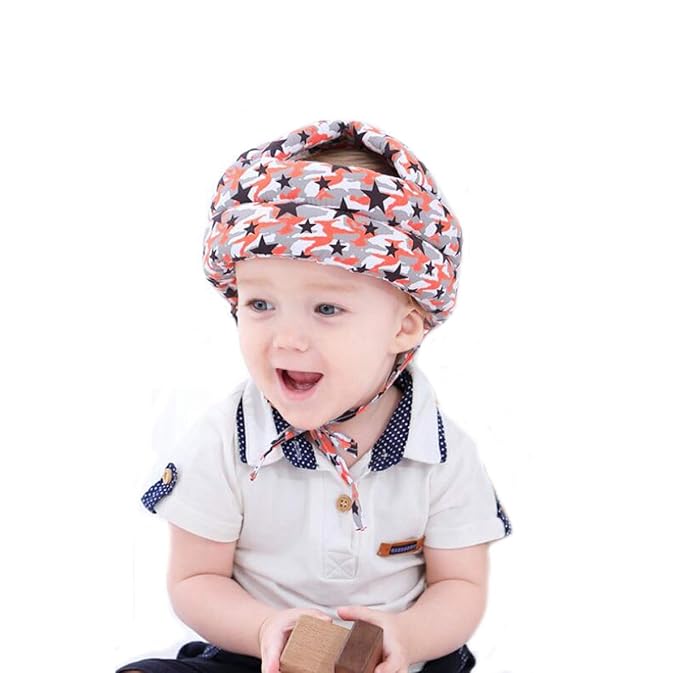 Baby Toddler Infant Head Helmet Kids Children Safety Helmet Head Cushion Protection Hat for Baby Walking Running Crawling(Orange Star)