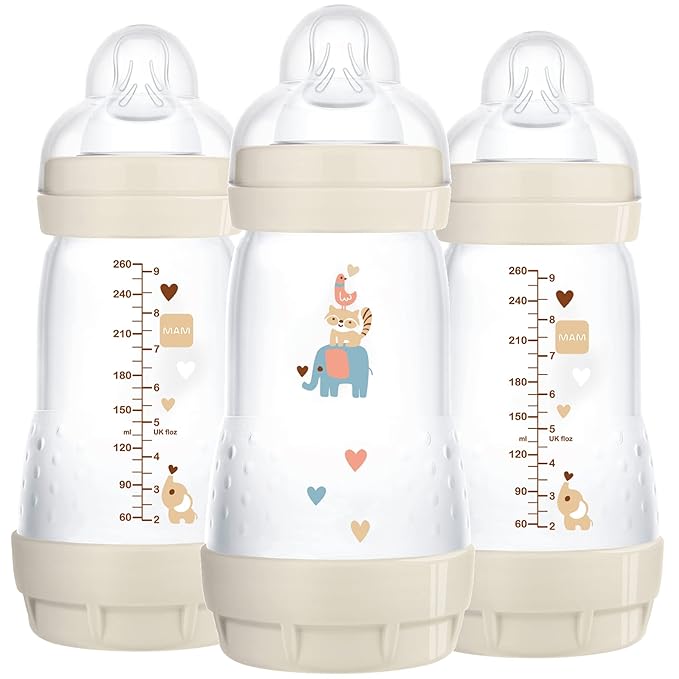 MAM Feel Good Glass Bottles and Anti-Colic Bottles Bundle, Premium 5oz 3 Pack and Easy Start 9oz 3 Pack