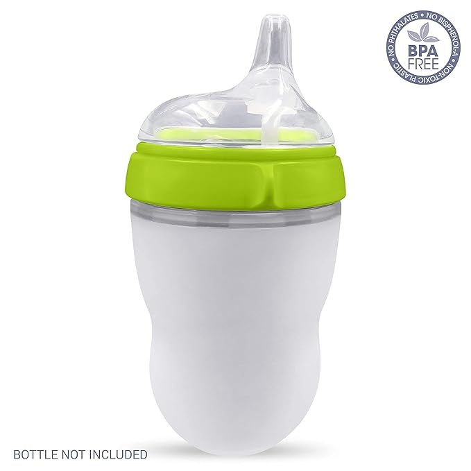 Straw and Sippy Cup Transitional Nipples Set of 2 with Nipple Storage Case Compatible with Comotomo Baby Bottles, 5 oz and 8 oz