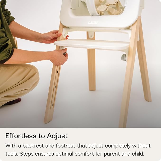 Stokke Steps High Chair for Babies & Children from 6 Months to 10 Years – 2-in-1 Adjustable & Ergonomic Design – Removable Baby Set, Tray & Safety Harness – 18.9 x 24.4 x 34.7 – Black/Warm Brown