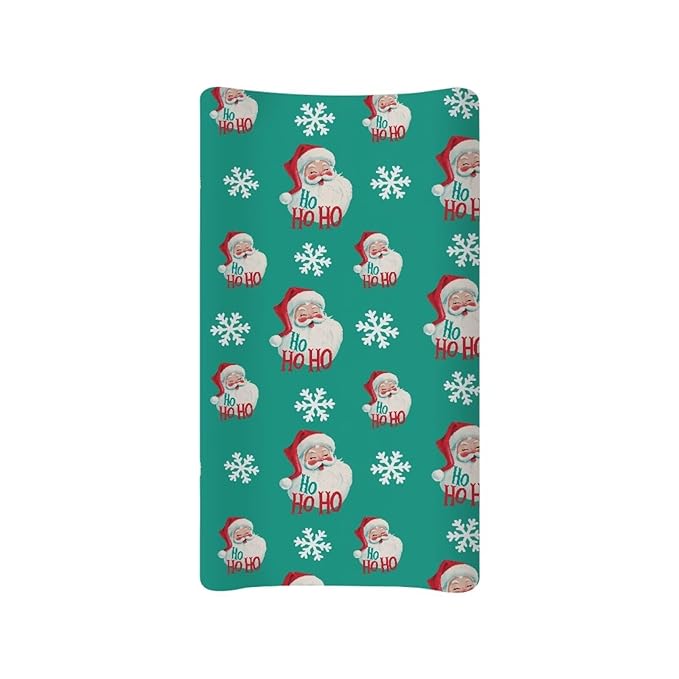 Santa Claus Diaper Change Table Covers Soft Changing Pad Cover for Baby Waterproof Baby Nursery Diaper Changing Pad Sheets Christmas Nursery Decor