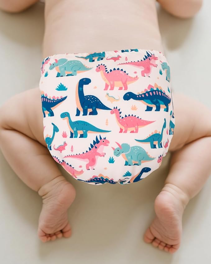 babygoal Baby Cloth Cover for Prefolds,Flats or Fitted Diapers– Adjustable, Reusable, Waterproof Swim Diaper Cover