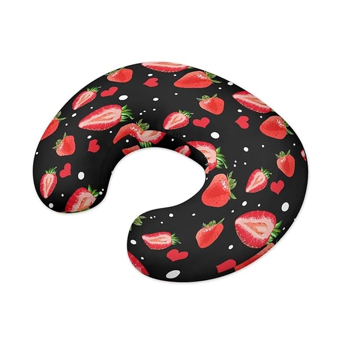 Strawberry Print Washable Nursing Covers for Bottle or Breastfeeding Support Pillows Dustproof Ultra Soft Pillow Covers with Hidden Zipper for Home Car Sofa Decor