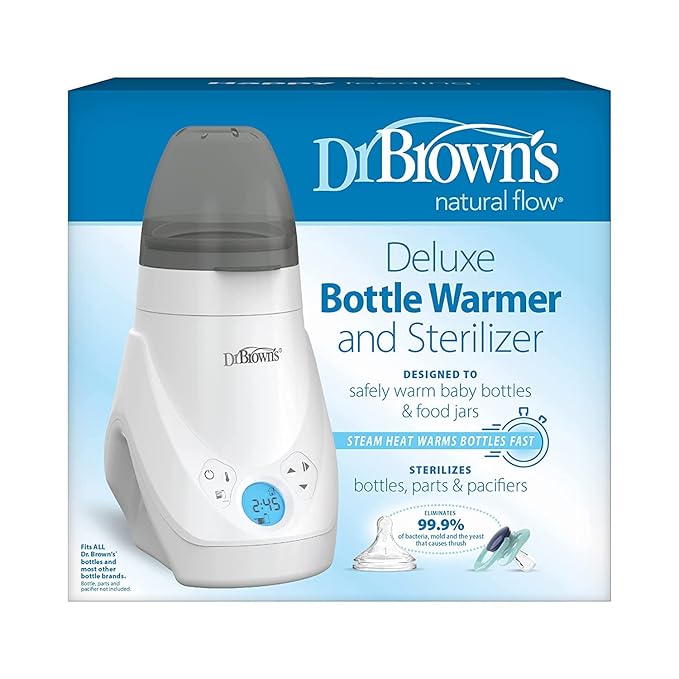 Dr. Brown’s Deluxe Baby Bottle Warmer and Sterilizer, for Baby Bottles and Baby Food Jars with Microwave Steam - for Baby Bottles, Nipples, Bottle Parts, Pacifiers, Teethers and Breast Pump Parts