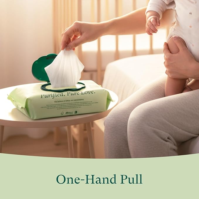 PurComfy Baby Wipes Unscented, 6 Flip-Top Packs + 6 Travel Pack Baby Wipes with Plant Based, Hypoallergenic for Sensitive Newborn Skin, Total 408 Count Wipes
