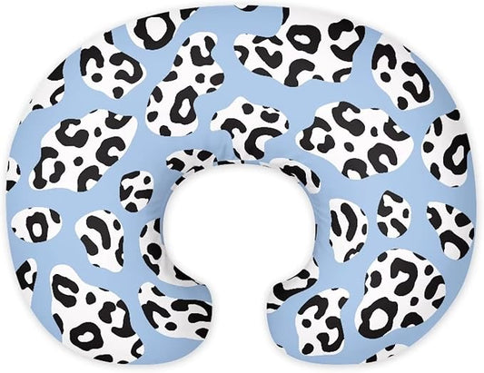 Blue Cow Print Feeding Pillow Covers Washable & Breathable Nursing Pillow Slipcovers Breastfeeding Newborn Feeding Cushion Cover Practical Gift, Best Choice for Mom Cover Only