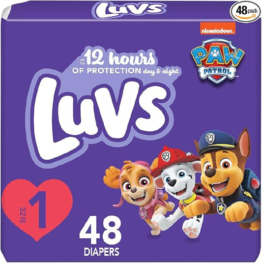 Luvs Size 1 Baby Diapers, Platinum Protection Bluey Diapers for Day & Night, Size 1, 48 Count (Packaging May Vary)