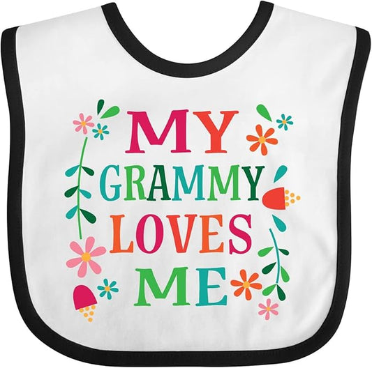 inktastic My Grammy Loves Me Girls Apparel Baby Bib