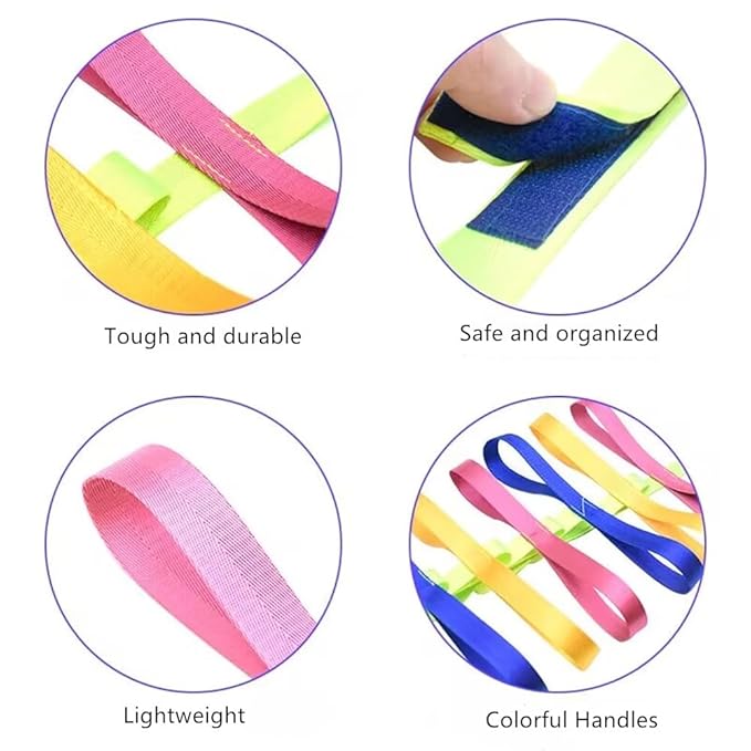 Children's Walking Ropes for Preschool Daycare School Kids Outdoor Colorful Handles for Up to 12 Children 2 Teachers(Blue)