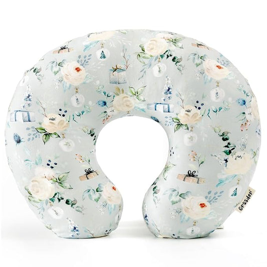 GRSSDER Nursing Pillow Cover, Stretchy Soft Minky Fabric Covers, Fit Most Nursing Support Pillows for Breastfeeding, Comfortable Safe Pillow Cover