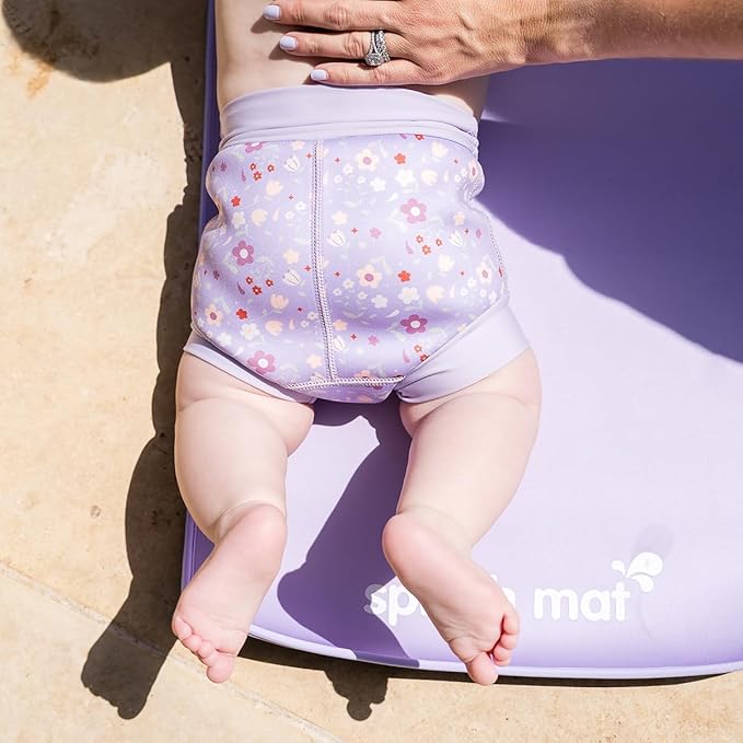 Splash About Happy Nappy Reusable Swim Diaper, Lilac Spring, 6-12 Months