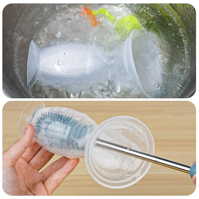 Haakaa Silicone Breast Pump with Suction Base and Flower Stopper 100% Food Grade Silicone BPA PVC and Phthalate Free (4oz/100ml) (Orange)