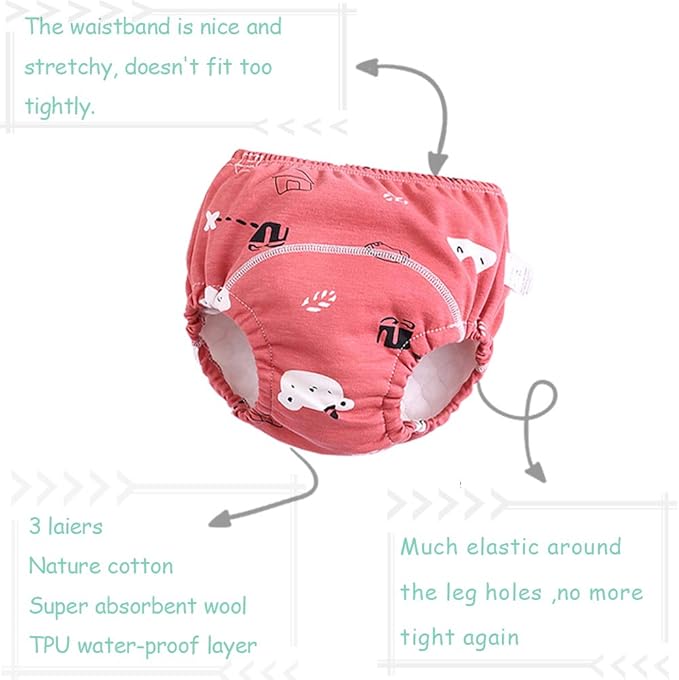U0U Baby Girls Cotton Training Pants Toddler Potty Training Underwear for Boys and Girls