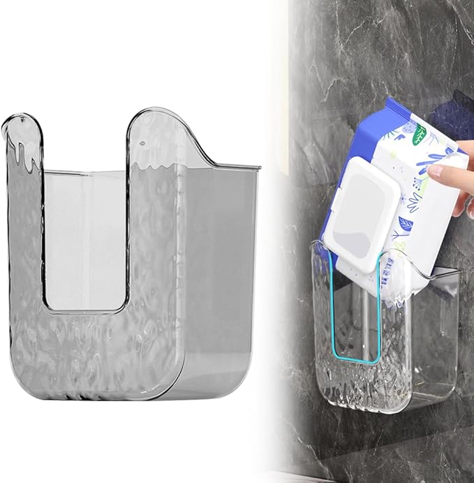 Kitchen Wipes Storage Box, Wall Mounted Paper Towel Box, Wall Mounteds Wet Wipes Holder Dispenser, Wall Mounted Paper Towel Box Bracket (Gray,1pcs)