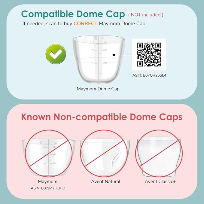 Maymom Screw Lids Aka Travel Caps with Rewritable Sealing Disc Compatible with Avent, Maymom Wide Mouth Bottles; Cap Replace Avent Natural Bottle Sealing Ring and Sealing Disc, 4pcs. (Pink)