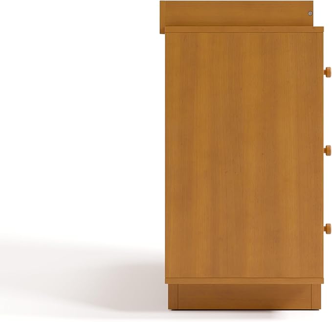 Storkcraft Texas 3 Drawer Chest with Removable Changing Table Topper (Almond) – GREENGUARD Gold Certified Baby Dresser, Interlocking Drawer System for Nursery & Kids’ Bedroom Dresser