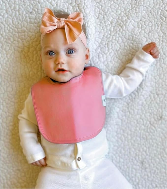 DiaperSquad's 100% Organic Cotton Baby Drool Bibs, Super Absorbent & Adjustable Baby Bibs for Drooling and Teething