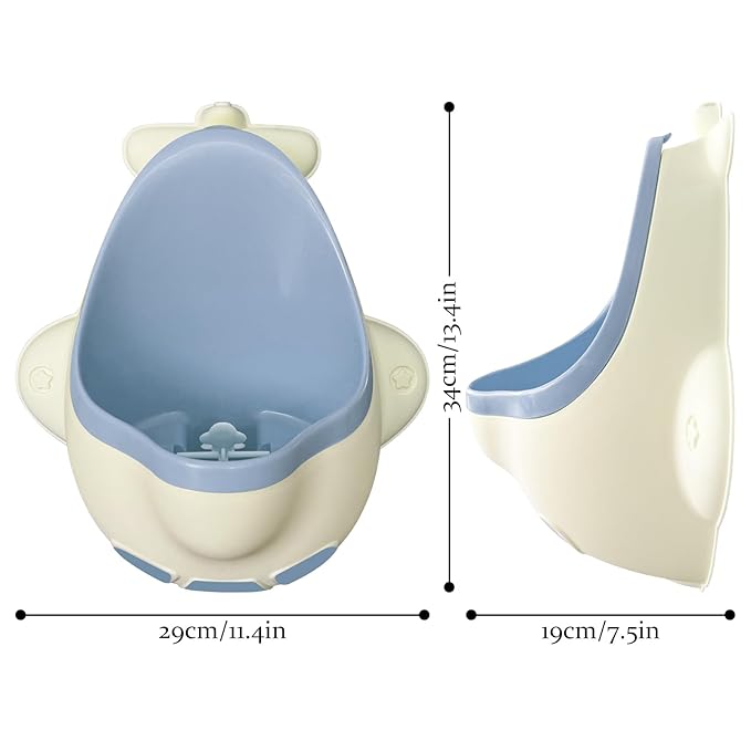 Potty Training Urinal for Boys Cute Plane with Funny Aiming Target - Blue