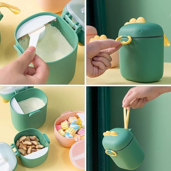 Toddmomy Formula Dispenser Milk Powder Storage Box Portable 3-Compartment Moisture-Proof Baby Food Container for Travel Home 6.29X4.13X3.34In