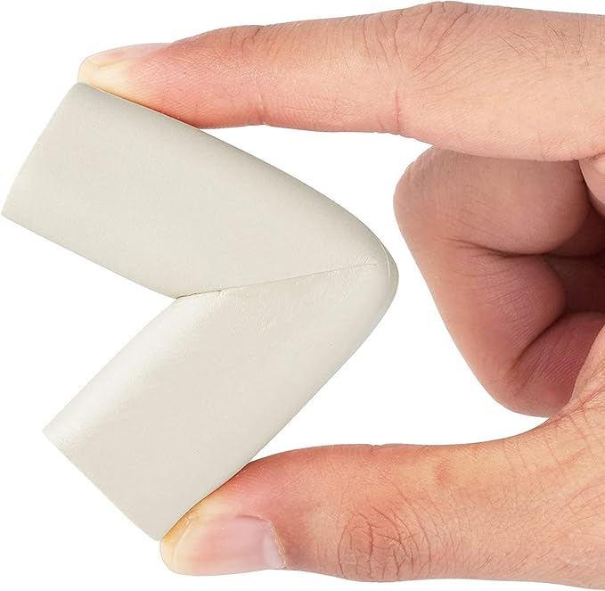 8-Pack Baby Proofing Corner Guards, Soft Rubber Corner Protectors for Furniture, 3M Adhesive Pre-Taped Corner Bumper Guards, Child Proof Safety for Fireplace, Table, Cabinet & Stairs, White