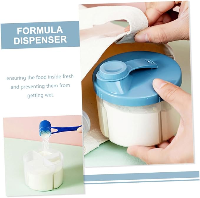 Toddmomy Baby Formula Dispenser 2-Pack Portable Milk Powder Container with 4 Compartments Leak-Proof Storage Box for Travel and Outdoor Activities
