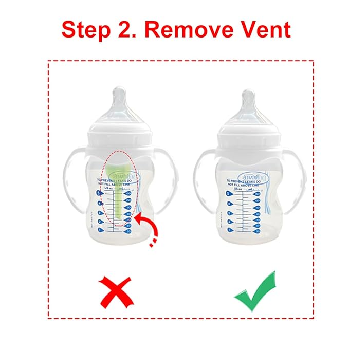 Dome Cap and Handle Compatible with Dr. Brown's Options+ Wide-Neck Baby Bottles, Baby Bottle Lids Replacement, Leak-Proof, BPA-Free