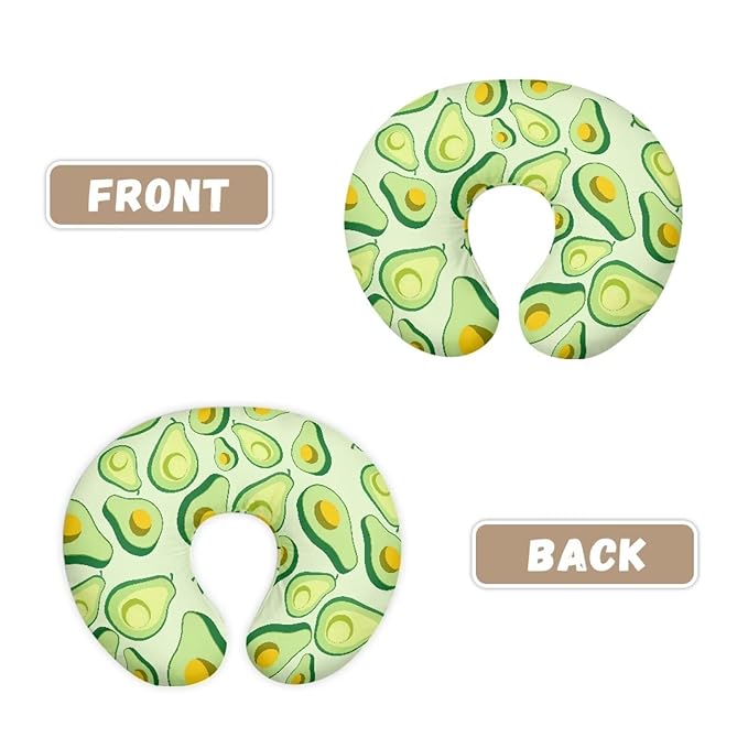 Green Avocado Nursing Pillow Cover, Slipcover for Cartoon Fruit Breastfeeding Pillows Soft Comfortable Slipcover for Baby Boy and Girls