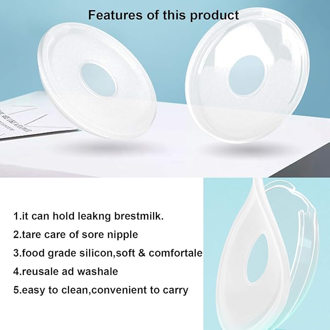 Upgrade Version Breast Shells Nipple Shield with Anti-Flow Stopper Therapy Comfort for Sore Leaking Breast aFeeding Nursing Mother BPA Free Food Grade Silicon Breastmilk Saving (2 Shells)
