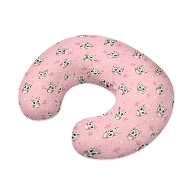 Jeiento Pink Owls Nursing Pillow Covers for Breastfeeding Pillows Ultra Soft Nursing Pillow Slipcovers Feeding Pillow Covers for Baby Girl Boys Newborn