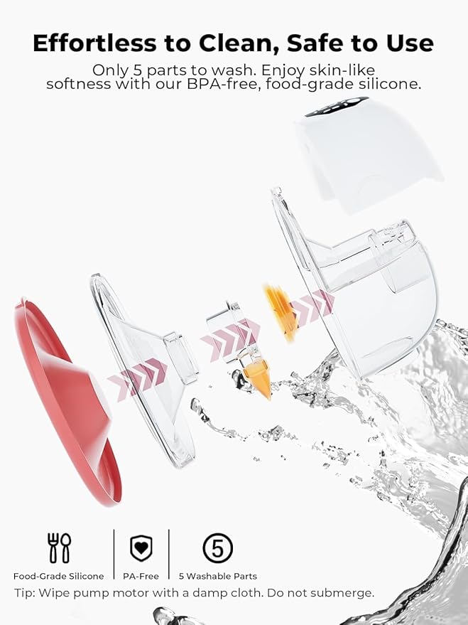 Hands Free Breast Pump Comfortable, Painless Strong Suction Power Rechargeable Electric Breast Pump Smart App Wearable Pump Leakproof 4 Modes Levels Wireless Pump for Driving Office Yoga Sleeping