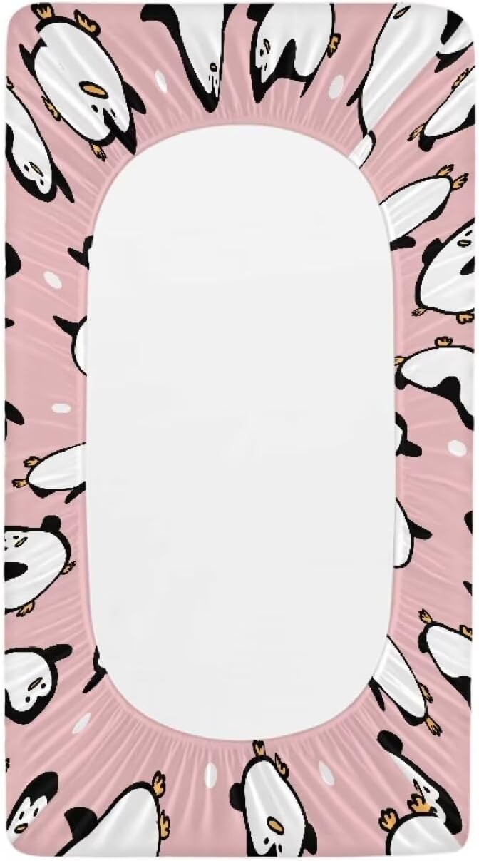 Penguin Changing Pad Cover Soft Waterproof Nursery Pad Change Cover Lightweight Cozy Stretchy Changing Table Cover for Boys Girls